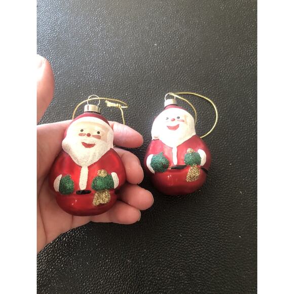 Vintage Eclectic CHRISTMAS BLOWN GLASS SANTA Lot Of 4 - Picture 6 of 10